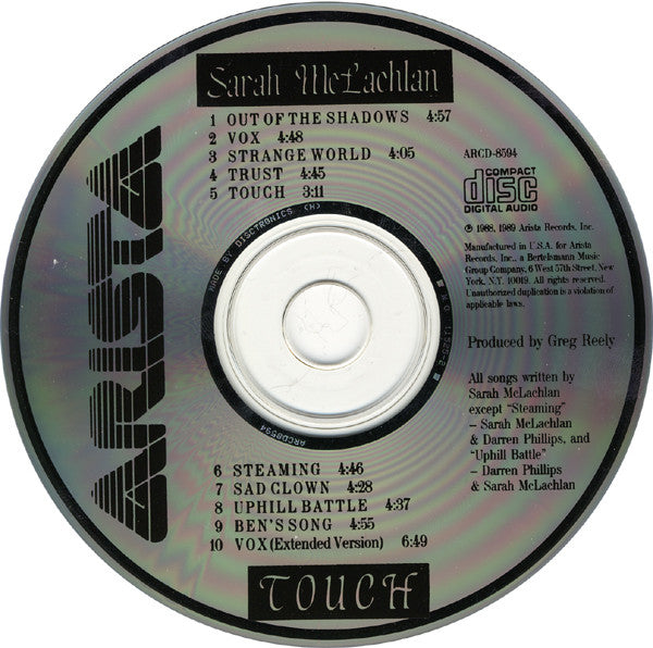 Sarah McLachlan : Touch (CD, Album)