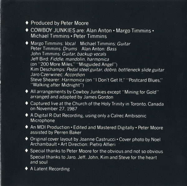 Cowboy Junkies : The Trinity Session (CD, Album)