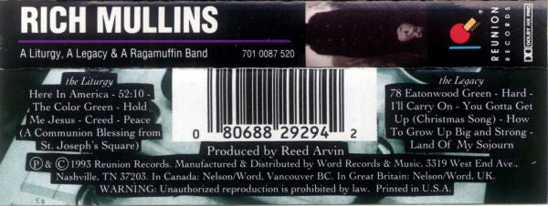 Rich Mullins : A Liturgy A Legacy & A Ragamuffin Band (Cass, Album, Dol)