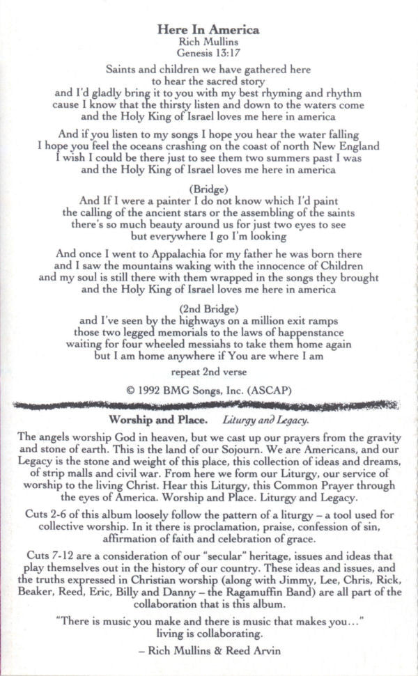Rich Mullins : A Liturgy A Legacy & A Ragamuffin Band (Cass, Album, Dol)