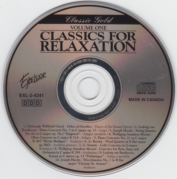 Various - Classics For Relaxation - Volume One (CD) (VG+) - Endless Media