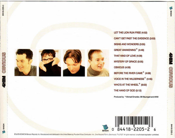 4Him : Obvious (CD, Album)