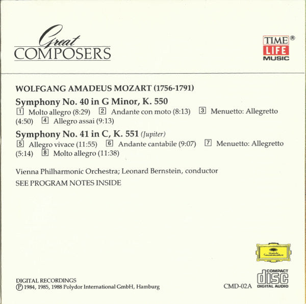 Wolfgang Amadeus Mozart : Great Composers (CD, Comp)