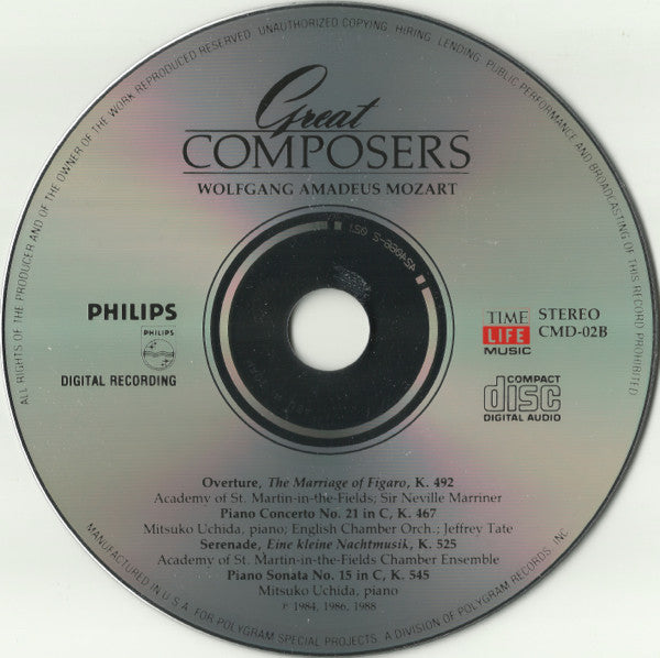 Wolfgang Amadeus Mozart, Various - Great Composers (CD) (VG+) - Endless Media