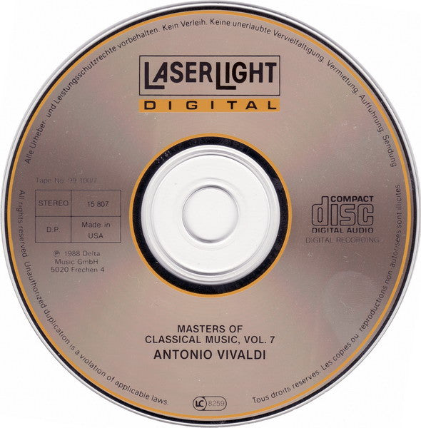 Antonio Vivaldi : Masters Of Classical Music, Vol.7: Vivaldi (CD, Comp)