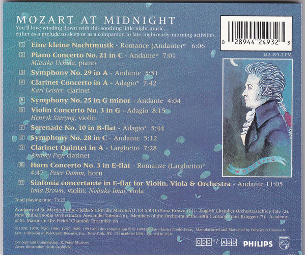 Wolfgang Amadeus Mozart : Mozart At Midnight (CD, Comp)