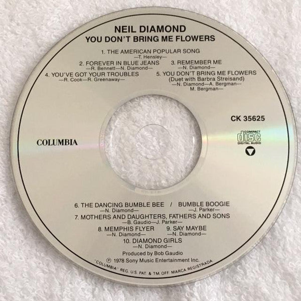 Neil Diamond : You Don't Bring Me Flowers (CD, Album, Club)