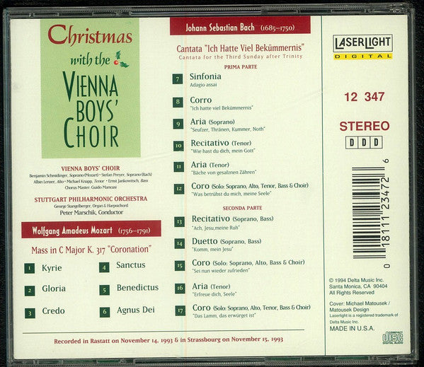 Die Wiener Sängerknaben : Christmas With The Vienna Boys' Choir (CD)