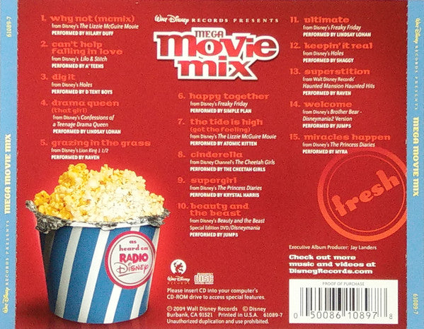 Various - Walt Disney's Presents Mega Movie Mix (CD) (VG) - Endless Media