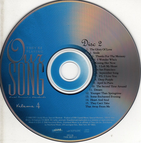 Various : They're Playing Our Song: Great Romantic Standards Volume 4 (2xCD, Comp, Mono)
