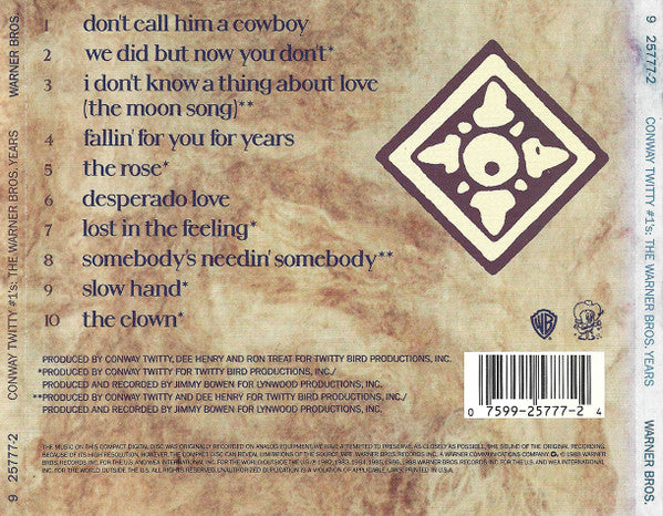 Conway Twitty : #1's: The Warner Bros. Years (CD, Comp, RE)