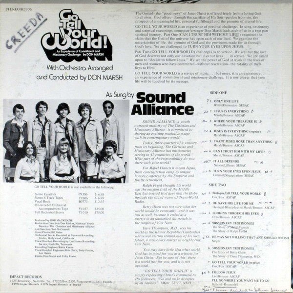 Sound Alliance - Go Tell Your World! (LP) (VG) - Endless Media