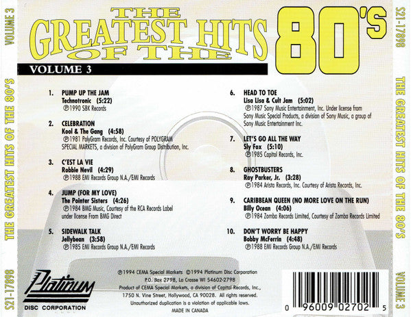 Various : The Greatest Hits Of The 80's - The Dawn Of The Digital Era (CD, Comp)