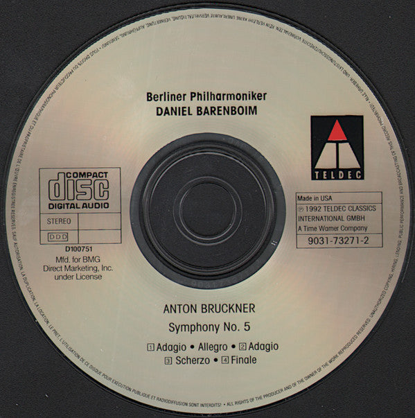 Anton Bruckner — Berliner Philharmoniker, Daniel Barenboim - Symphony No. 5 (CD) (VG) - Endless Media