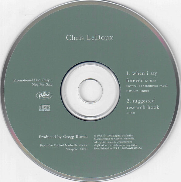 Chris LeDoux : When I Say Forever (CD, Single, Promo)
