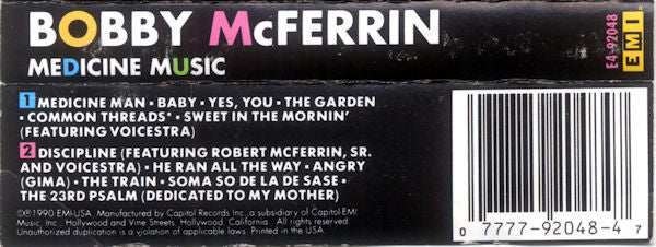 Bobby McFerrin : Medicine Music (Cass, Album, Dol)