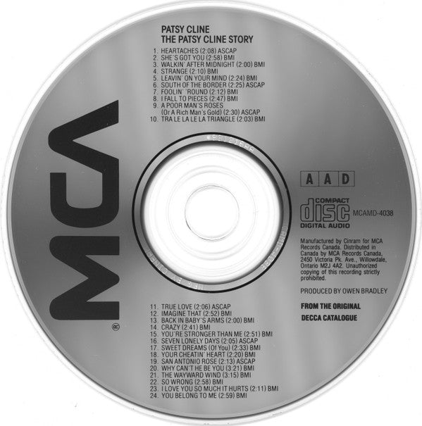 Patsy Cline : The Patsy Cline Story (CD, Comp, RE, RM)