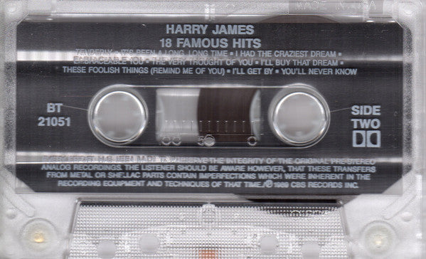 Harry James And His Orchestra : 18 Famous Hits (Cass, Comp, Dol)