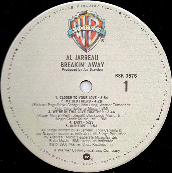 Al Jarreau - Breakin' Away (LP) (G) - Endless Media