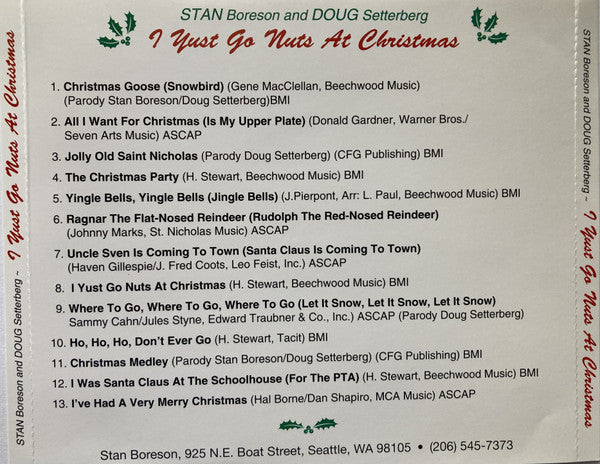Stan Boreson And Doug Setterberg : I Yust Go Nuts At Christmas (CD, Album, RE)