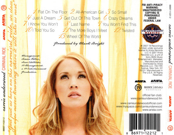Carrie Underwood : Carnival Ride (CD, Album, Son)