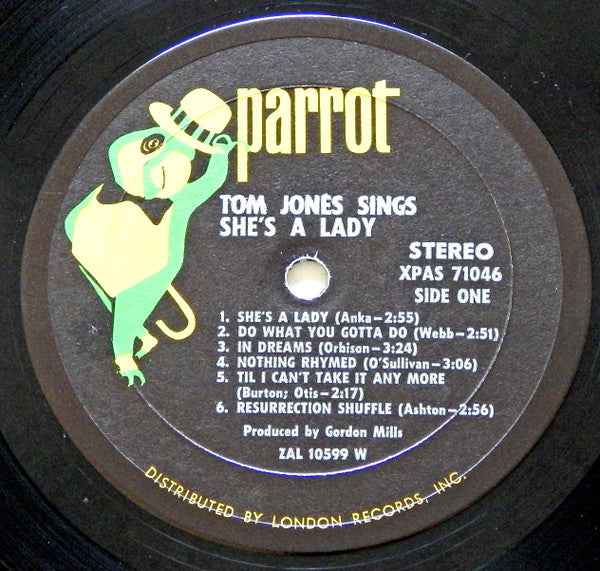 Tom Jones : Tom Jones Sings She's A Lady (LP, Album, W)