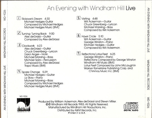 Various : An Evening With Windham Hill Live (CD, Album)
