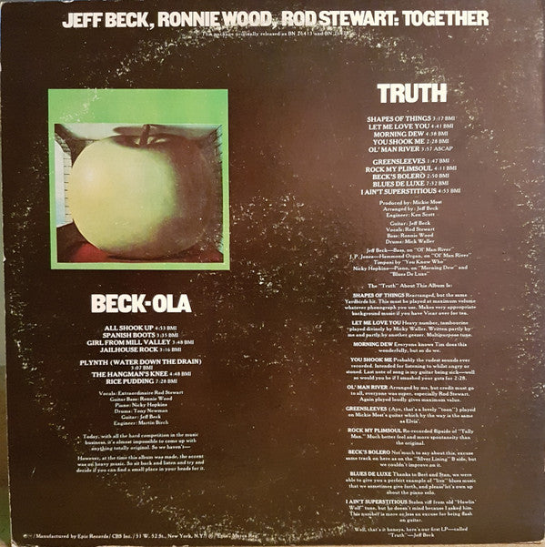 Jeff Beck : Truth/Beck-ola (2xLP, Comp, Ora)