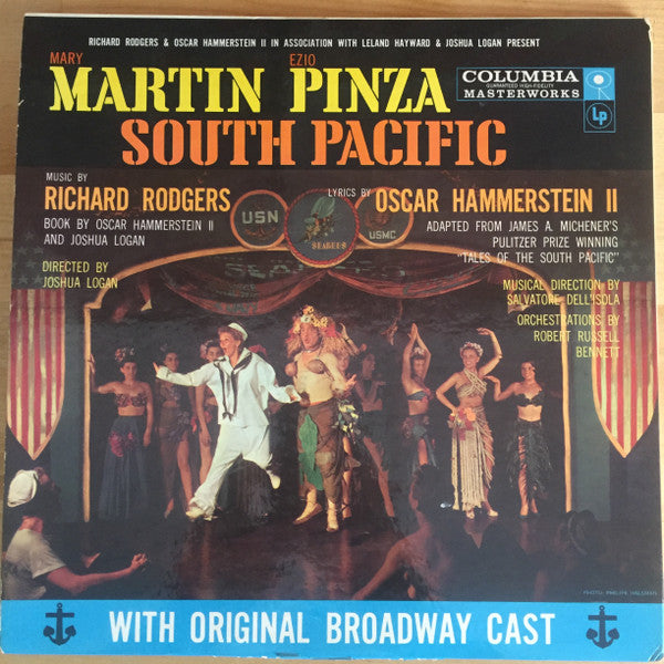 Mary Martin, Ezio Pinza, Richard Rodgers, Oscar Hammerstein II With "South Pacific" Original Broadway Cast : South Pacific (LP, Mono, RE)