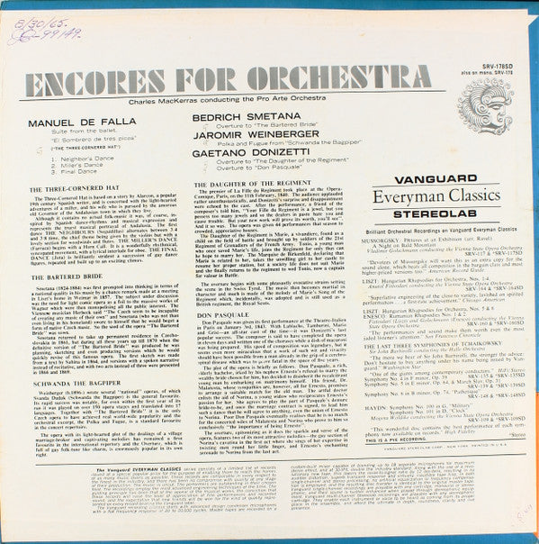 Sir Charles Mackerras Conducting Pro Arte Orchestra Of London - Encores For Orchestra (LP) (G+) - Endless Media