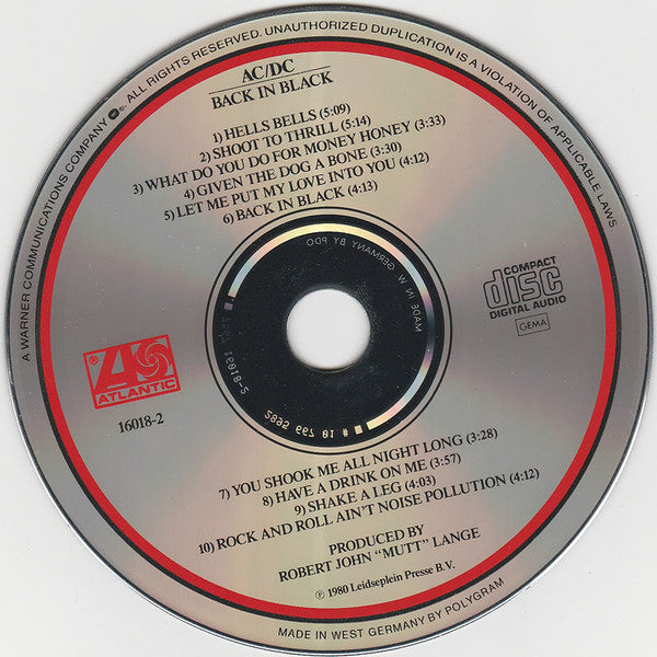 AC/DC : Back In Black (CD, Album, RE)