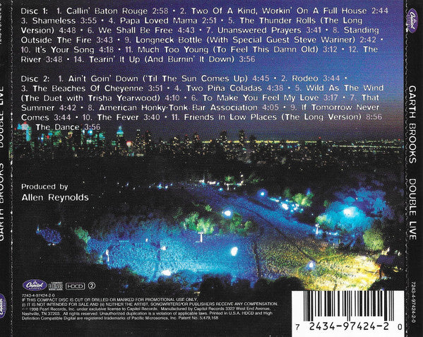 Garth Brooks : Double Live (2xHDCD, Album, Ltd, Cen)