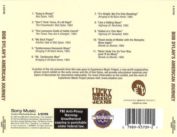 Bob Dylan : Bob Dylan's American Journey 1956-1966 (CD, Album, Comp)