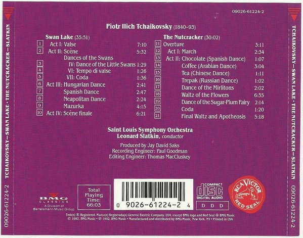 Pyotr Ilyich Tchaikovsky, Saint Louis Symphony Orchestra, Leonard Slatkin : Swan Lake / The Nutcracker (Highlights) (CD, Comp)