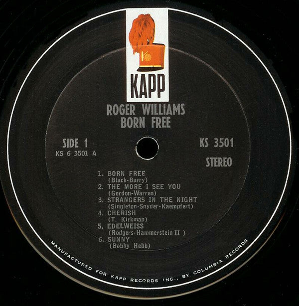 Roger Williams - Born Free (LP) (VG) - Endless Media