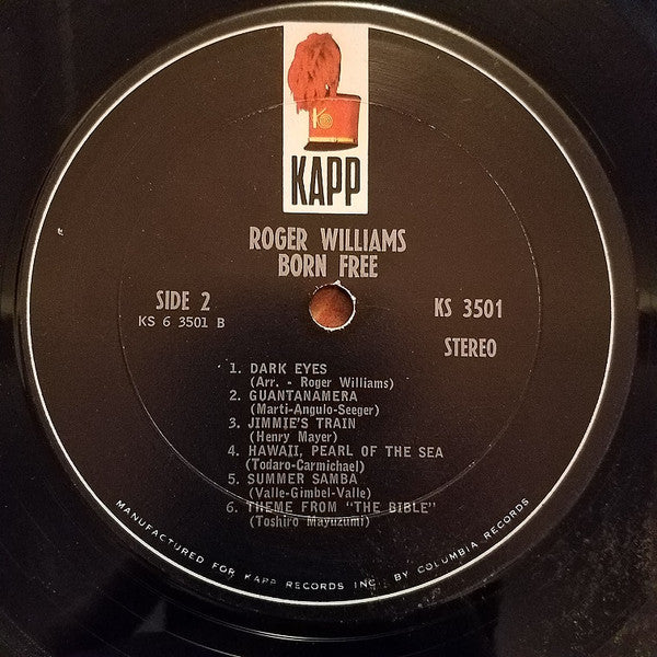 Roger Williams - Born Free (LP) (VG) - Endless Media