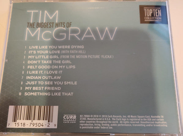 Tim McGraw : The Biggest Hits Of Tim McGraw (Live Like You Were Dying) (CD, Comp)