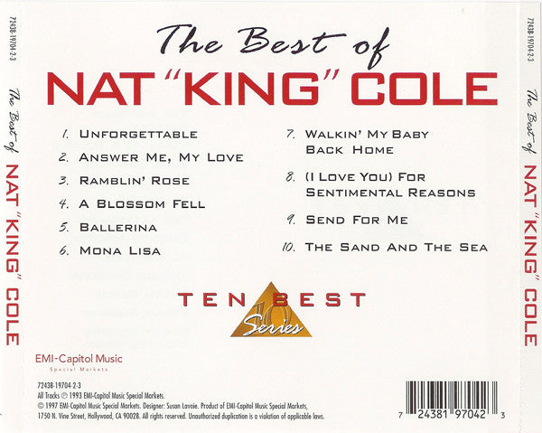 Nat King Cole - The Best Of Nat "King" Cole (CD) (M) - Endless Media