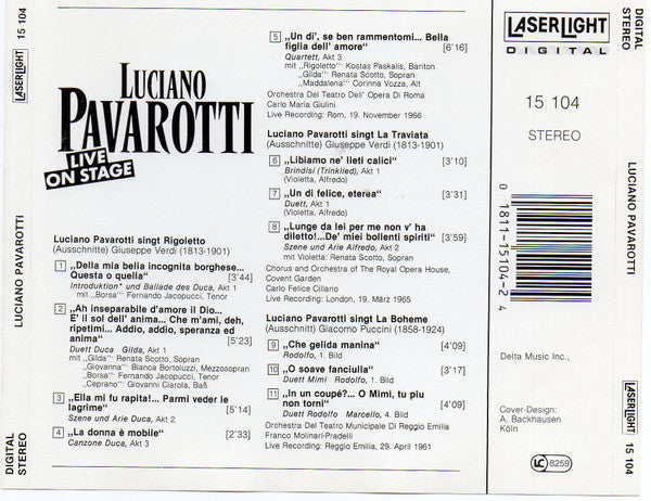Luciano Pavarotti - Live On Stage (CD) (VG+) - Endless Media