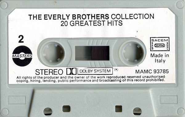Everly Brothers : The Everly Brothers Collection - 20 Greatest Hits (Cass, Comp, Gra)