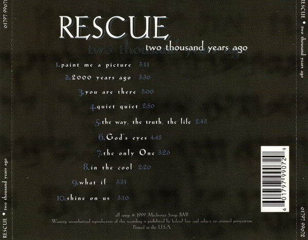 Rescue (10) : Two Thousand Years Ago (CD, Album)