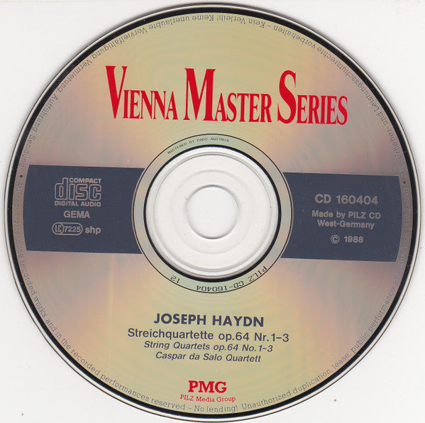 Joseph Haydn, Caspar da Salo Quartet : String Quartets Op. 64 Nos. 1-3 (CD, Album)