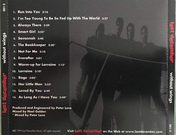 Last December : Without Wings (CD, Album)