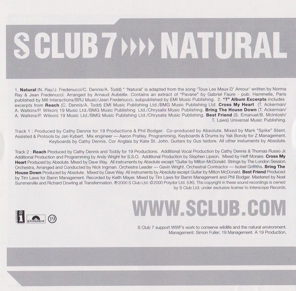 S Club 7 : Natural (CD, Single)