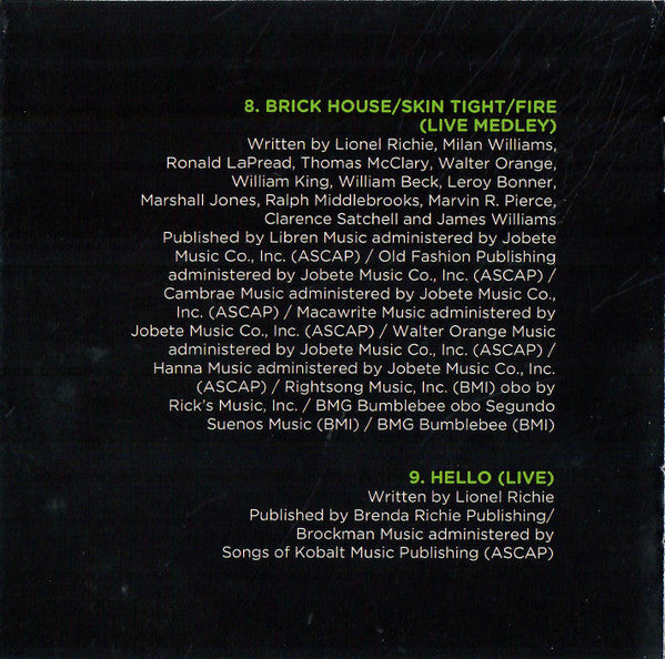 Lionel Richie : Hello From Las Vegas (CD, Album)
