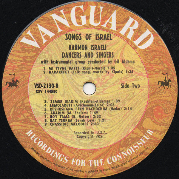 Karmon Israeli Dancers And Singers - Israel Sings! (LP) (VG) - Endless Media