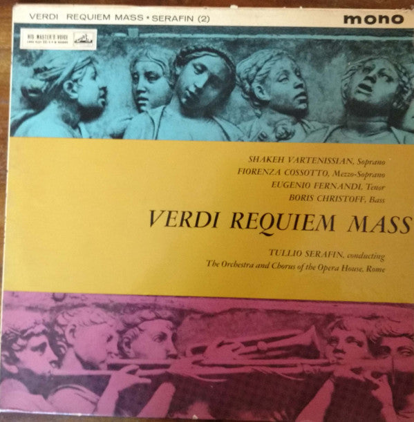Giuseppe Verdi - Boris Christoff, Eugenio Fernandi, Fiorenza Cossotto, Shakeh Vartenissian - Orchestra Del Teatro Dell'Opera Di Roma And Coro Del Teatro Dell'Opera Di Roma, Tullio Serafin : Requiem Mass (2xLP, Album)
