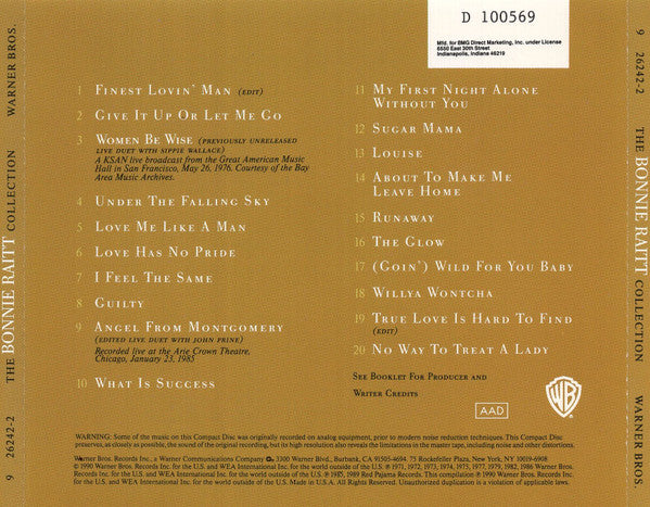 Bonnie Raitt : The Bonnie Raitt Collection (CD, Comp, Club, RM)