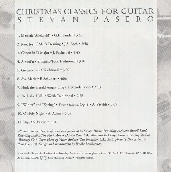 Stevan Pasero : Christmas Classics For Guitar (CD, Album, RE)