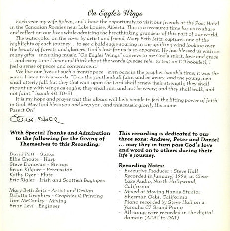 Steve Hall (20) : On Eagle's Wings: Soaring Inspirational Music (CD, Album)